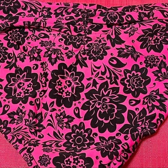XHILARATION PINK & BLACK FLORAL BIKINI TOP M BOTTOMS SIZE S - Picture 6 of 9